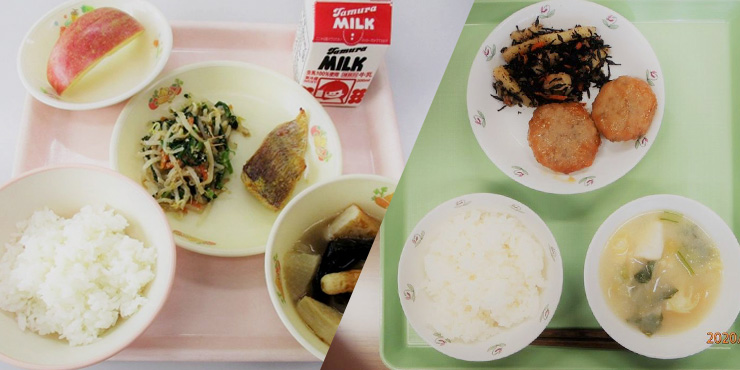 有機米が提供された学校給食の画像